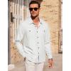 COOFANDY Mens Casual Button Down Shirts Long Sleeve Wrinkle Free Untucked Dress Shirts(White)