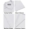 COOFANDY Men’s Casual Button Down Shirts Short Sleeve Regular Fit Fashion Camp Beach Shirts Tops(All White)