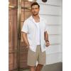 COOFANDY Men’s Casual Button Down Shirts Short Sleeve Regular Fit Fashion Camp Beach Shirts Tops(All White)