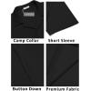 COOFANDY Men’s Casual Button Down Shirts Short Sleeve Regular Fit Fashion Camp Beach Shirts Tops(Black)