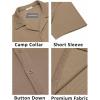 COOFANDY Men’s Casual Button Down Shirts Short Sleeve Regular Fit Fashion Camp Beach Shirts Tops(Brown)