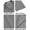 COOFANDY Men’s Casual Button Down Shirts Short Sleeve Regular Fit Fashion Camp Beach Shirts Tops(Dark Grey)
