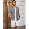 COOFANDY Men’s Casual Button Down Shirts Short Sleeve Regular Fit Fashion Camp Beach Shirts Tops(Dark Grey)
