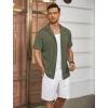 COOFANDY Men’s Casual Button Down Shirts Short Sleeve Regular Fit Fashion Camp Beach Shirts Tops(Green)