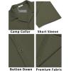 COOFANDY Men’s Casual Button Down Shirts Short Sleeve Regular Fit Fashion Camp Beach Shirts Tops(Green)