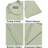 COOFANDY Men’s Casual Button Down Shirts Short Sleeve Regular Fit Fashion Camp Beach Shirts Tops(Light Green)