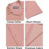 COOFANDY Men’s Casual Button Down Shirts Short Sleeve Regular Fit Fashion Camp Beach Shirts Tops(Light Pink)