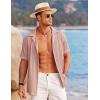 COOFANDY Men’s Casual Button Down Shirts Short Sleeve Regular Fit Fashion Camp Beach Shirts Tops(Light Pink)