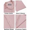 COOFANDY Men’s Casual Button Down Shirts Short Sleeve Regular Fit Fashion Camp Beach Shirts Tops(Misty Rose)