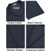 COOFANDY Men’s Casual Button Down Shirts Short Sleeve Regular Fit Fashion Camp Beach Shirts Tops(Navy Blue)