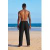 COOFANDY Men’s Casual Linen Summer Beach Pants Lightweight Drawstring Elastic Waist Yoga Trousers(Black)