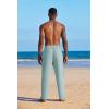 COOFANDY Men’s Casual Linen Summer Beach Pants Lightweight Drawstring Elastic Waist Yoga Trousers(Light Green)