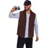 COOFANDY Men’s Casual Outerwear Vest Lightweight Full-Zip Sleeveless Jacket Outdoor Hiking Travel Golf Vest with Pockets(Coffee)