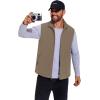 COOFANDY Men’s Casual Outerwear Vest Lightweight Full-Zip Sleeveless Jacket Outdoor Hiking Travel Golf Vest with Pockets(Khaki)