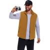 COOFANDY Men’s Casual Outerwear Vest Lightweight Full-Zip Sleeveless Jacket Outdoor Hiking Travel Golf Vest with Pockets(Light Brown)