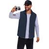 COOFANDY Men’s Casual Outerwear Vest Lightweight Full-Zip Sleeveless Jacket Outdoor Hiking Travel Golf Vest with Pockets(Navy Blue)