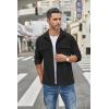 COOFANDY Men’s Casual Shirt Jacket Long Sleeve Button Down Overshirt Lightweight Shacket with Pockets(Black)
