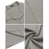 COOFANDY Men’s Casual Short Sleeve Button Down Shirt Textured Summer Beach Shirt(Light Grey)