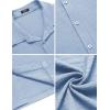 COOFANDY Men’s Casual Short Sleeve Button Down Shirt Textured Summer Beach Shirt(Sky Blue)