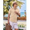 COOFANDY Mens Casual Short Sleeve Button Down Shirts Summer Untucked Wrinkle Free Shirts(Khaki)