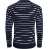 COOFANDY Men’s Crew Neck Sweater Slim Fit Lightweight Sweatshirts Knitted Pullover for Casual Or Dressy Wear(Horizontal Stripes White & Navy Blue)