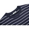 COOFANDY Men’s Crew Neck Sweater Slim Fit Lightweight Sweatshirts Knitted Pullover for Casual Or Dressy Wear(Horizontal Stripes White & Navy Blue)