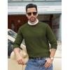 COOFANDY Men’s Crewneck Sweater Casual Dress Pullover Sweaters Slim Fit Lightweight Long Sleeve Raglan Sweaters(Army Green)