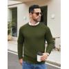COOFANDY Men’s Crewneck Sweater Casual Dress Pullover Sweaters Slim Fit Lightweight Long Sleeve Raglan Sweaters(Army Green)