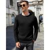 COOFANDY Men’s Crewneck Sweater Casual Dress Pullover Sweaters Slim Fit Lightweight Long Sleeve Raglan Sweaters(Black)