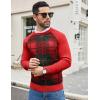 COOFANDY Men’s Crewneck Sweater Casual Dress Pullover Sweaters Slim Fit Lightweight Long Sleeve Raglan Sweaters(Christmas Red & Green)