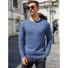 COOFANDY Men’s Crewneck Sweater Casual Dress Pullover Sweaters Slim Fit Lightweight Long Sleeve Raglan Sweaters(Dark Blue)