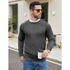 COOFANDY Men’s Crewneck Sweater Casual Dress Pullover Sweaters Slim Fit Lightweight Long Sleeve Raglan Sweaters(Dark Grey)