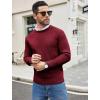 COOFANDY Men’s Crewneck Sweater Casual Dress Pullover Sweaters Slim Fit Lightweight Long Sleeve Raglan Sweaters(Dark Red)