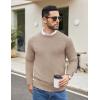 COOFANDY Men’s Crewneck Sweater Casual Dress Pullover Sweaters Slim Fit Lightweight Long Sleeve Raglan Sweaters(Light Coffee)