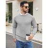COOFANDY Men’s Crewneck Sweater Casual Dress Pullover Sweaters Slim Fit Lightweight Long Sleeve Raglan Sweaters(Light Grey)