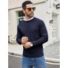 COOFANDY Men’s Crewneck Sweater Casual Dress Pullover Sweaters Slim Fit Lightweight Long Sleeve Raglan Sweaters(Navy Blue)