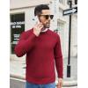 COOFANDY Men’s Crewneck Sweater Casual Dress Pullover Sweaters Slim Fit Lightweight Long Sleeve Raglan Sweaters(Red)