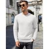 COOFANDY Men’s Crewneck Sweater Casual Dress Pullover Sweaters Slim Fit Lightweight Long Sleeve Raglan Sweaters(White)