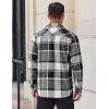 COOFANDY Mens Flannel Shirts Long Sleeve Lightweight Plaid Shirt Casual Button Down Shirts Jacket(Black)