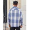COOFANDY Mens Flannel Shirts Long Sleeve Lightweight Plaid Shirt Casual Button Down Shirts Jacket(Blue White Plaid)