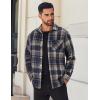 COOFANDY Mens Flannel Shirts Long Sleeve Lightweight Plaid Shirt Casual Button Down Shirts Jacket(Dark Blue)