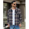 COOFANDY Mens Flannel Shirts Long Sleeve Lightweight Plaid Shirt Casual Button Down Shirts Jacket(Dark Blue)