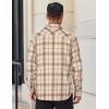 COOFANDY Mens Flannel Shirts Long Sleeve Lightweight Plaid Shirt Casual Button Down Shirts Jacket(Light Brown)
