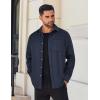 COOFANDY Mens Flannel Shirts Long Sleeve Lightweight Plaid Shirt Casual Button Down Shirts Jacket(Navy Blue Solid)