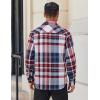 COOFANDY Mens Flannel Shirts Long Sleeve Lightweight Plaid Shirt Casual Button Down Shirts Jacket(Red Blue)