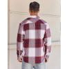 COOFANDY Mens Flannel Shirts Long Sleeve Lightweight Plaid Shirt Casual Button Down Shirts Jacket(Red White)