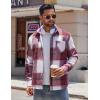 COOFANDY Mens Flannel Shirts Long Sleeve Lightweight Plaid Shirt Casual Button Down Shirts Jacket(Red White)