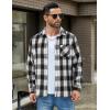 COOFANDY Mens Flannel Shirts Long Sleeve Lightweight Plaid Shirt Casual Button Down Shirts Jacket(White Black)