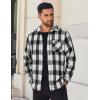 COOFANDY Mens Flannel Shirts Long Sleeve Lightweight Plaid Shirt Casual Button Down Shirts Jacket(White Black)