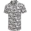 COOFANDY Mens Hawaiian Shirt Short Sleeve Buttoon Down Shirts Casual Tropical Floral Summer Linen Shirts(A- Gray Floral)